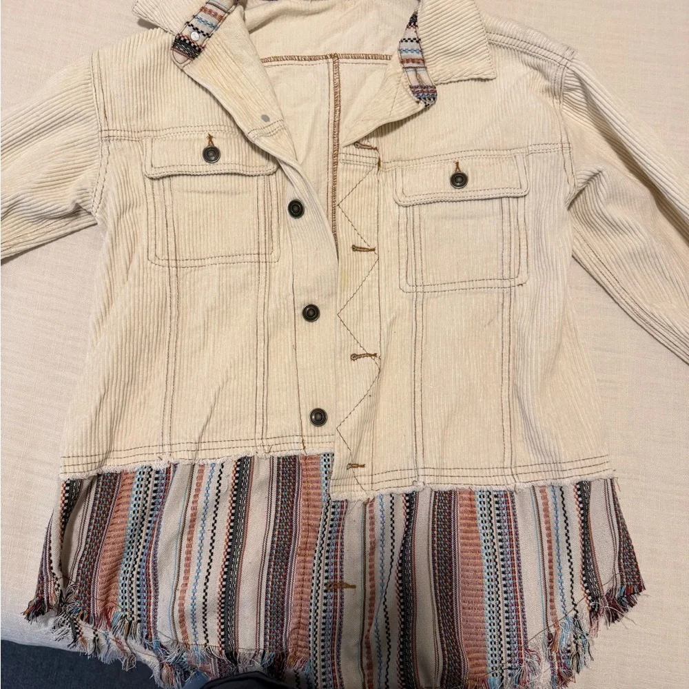 Gimmicks by BKE Cream Corduroy Jacket - Picture 1 of 4